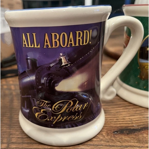 The Polar Express 12oz Believe 3D Ceramic Hot Chocolate Mug Set of 4 Coffee Tea - Picture 3 of 11